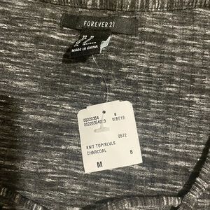 Med. grey crisscross open front croptop new w/ tag